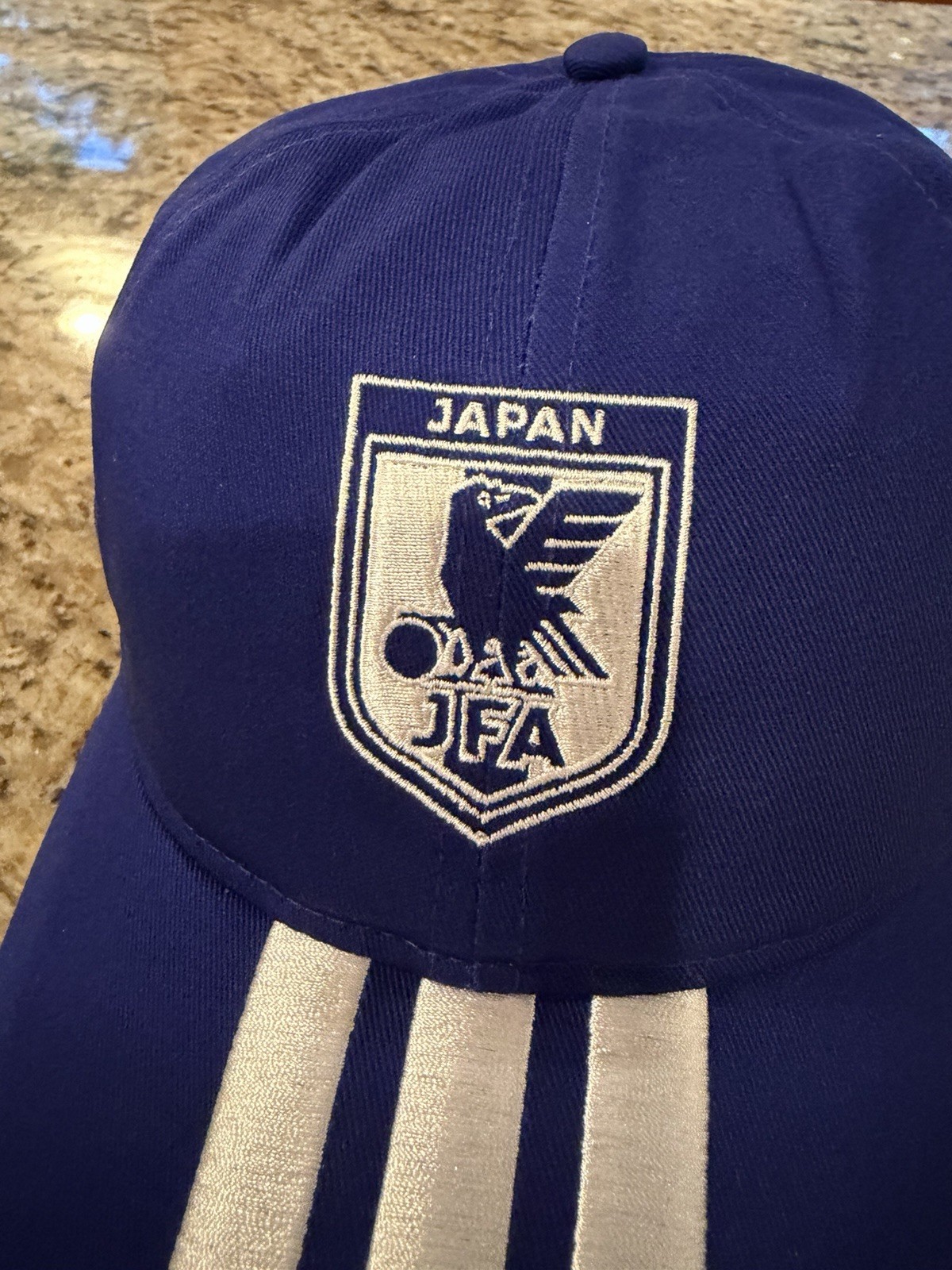 Adidas Japan Football Men’s SnapBack Hat Soccer Blue Cap One Size New