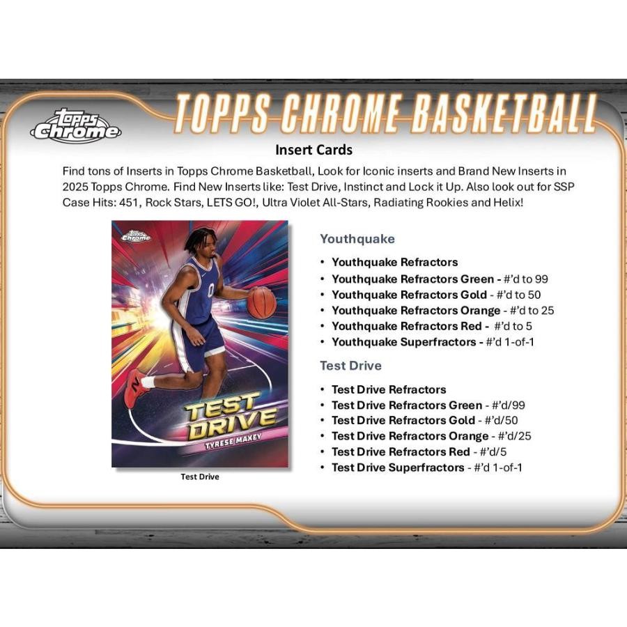 2024/25 Topps Chrome Basketball Hobby Box Factory Sealed