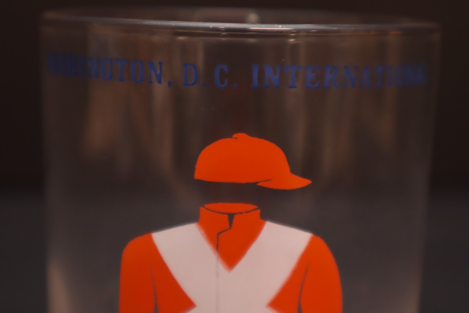 Washington D.C. International Horse Racing Glass Jockey Tumblers Glass 1956 1957