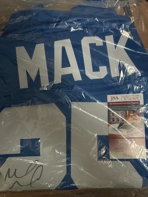 Marlon Mack Autographed Signed XL Custom Colts Jersey -JSA Numbered Sticker COA