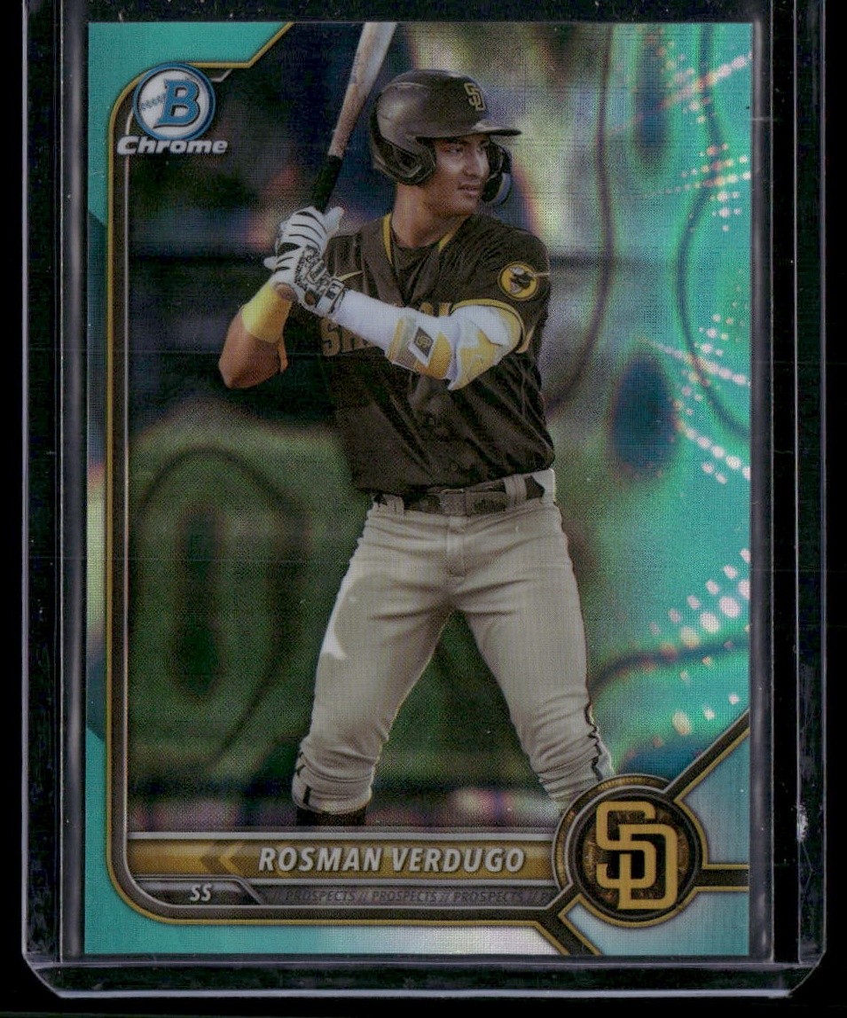 2022 Bowman Draft #BDC-161 Rosman Verdugo Chrome Aqua Lava Refractor #/199
