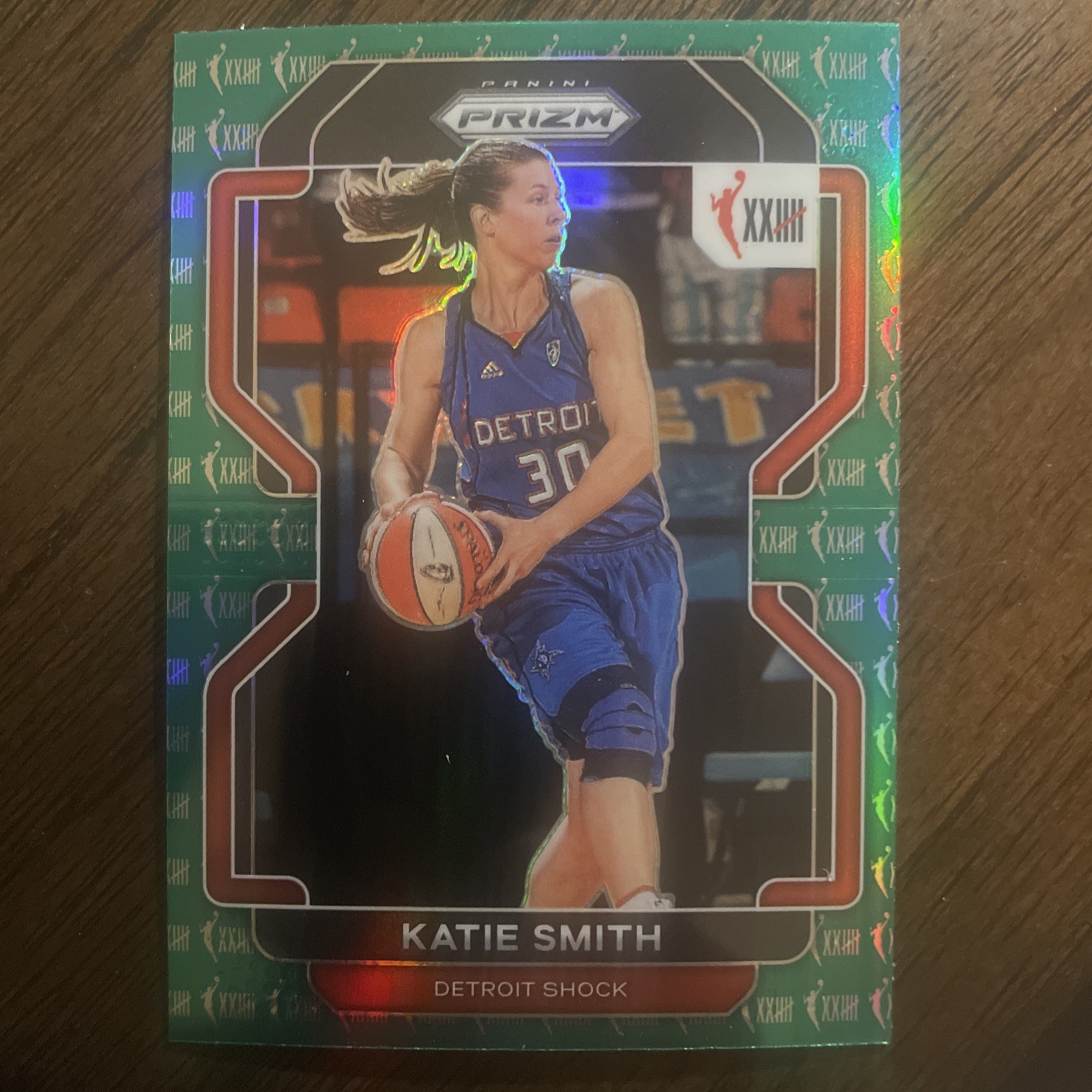 KATIE SMITH 2022 Panini Prizm WNBA GREEN 25th Anniversary Detroit Shock #174