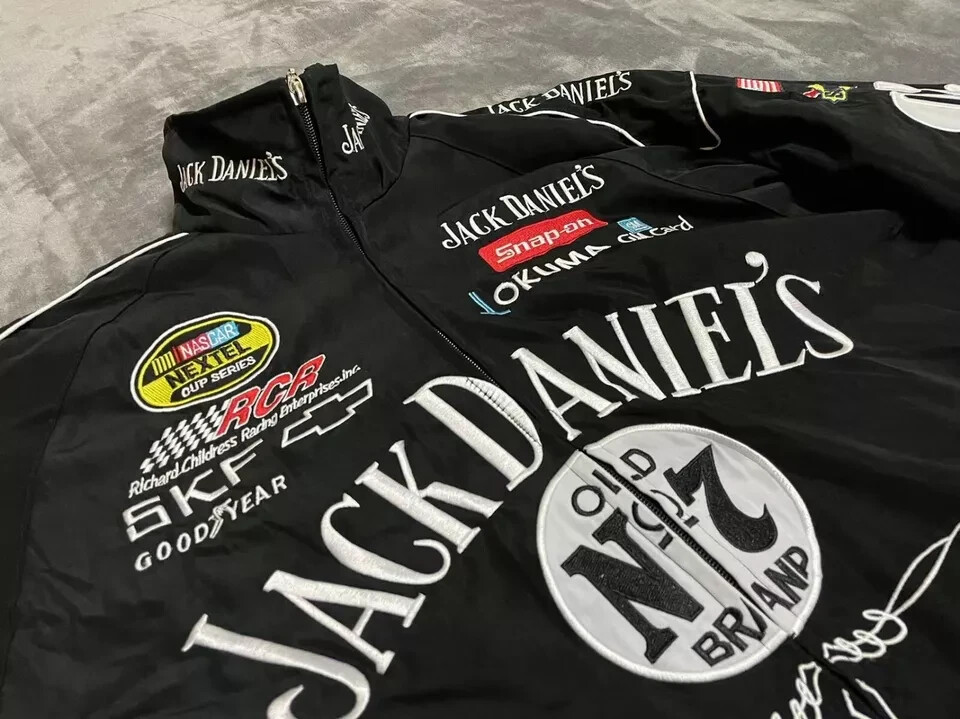 DE Adults Team Padded Daniels Zip Racing Jack Embroidery Cotton Racing Jacket SZ