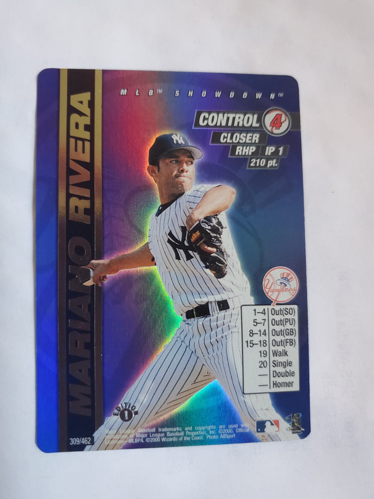2000 MLB Showdown 1st Edition Mariano Rivera #309 New York Yankees