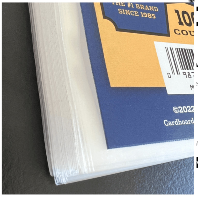 100 Cardboard Gold Notched Sleeves Standard and Thick Cards Easy Load No Dings!!