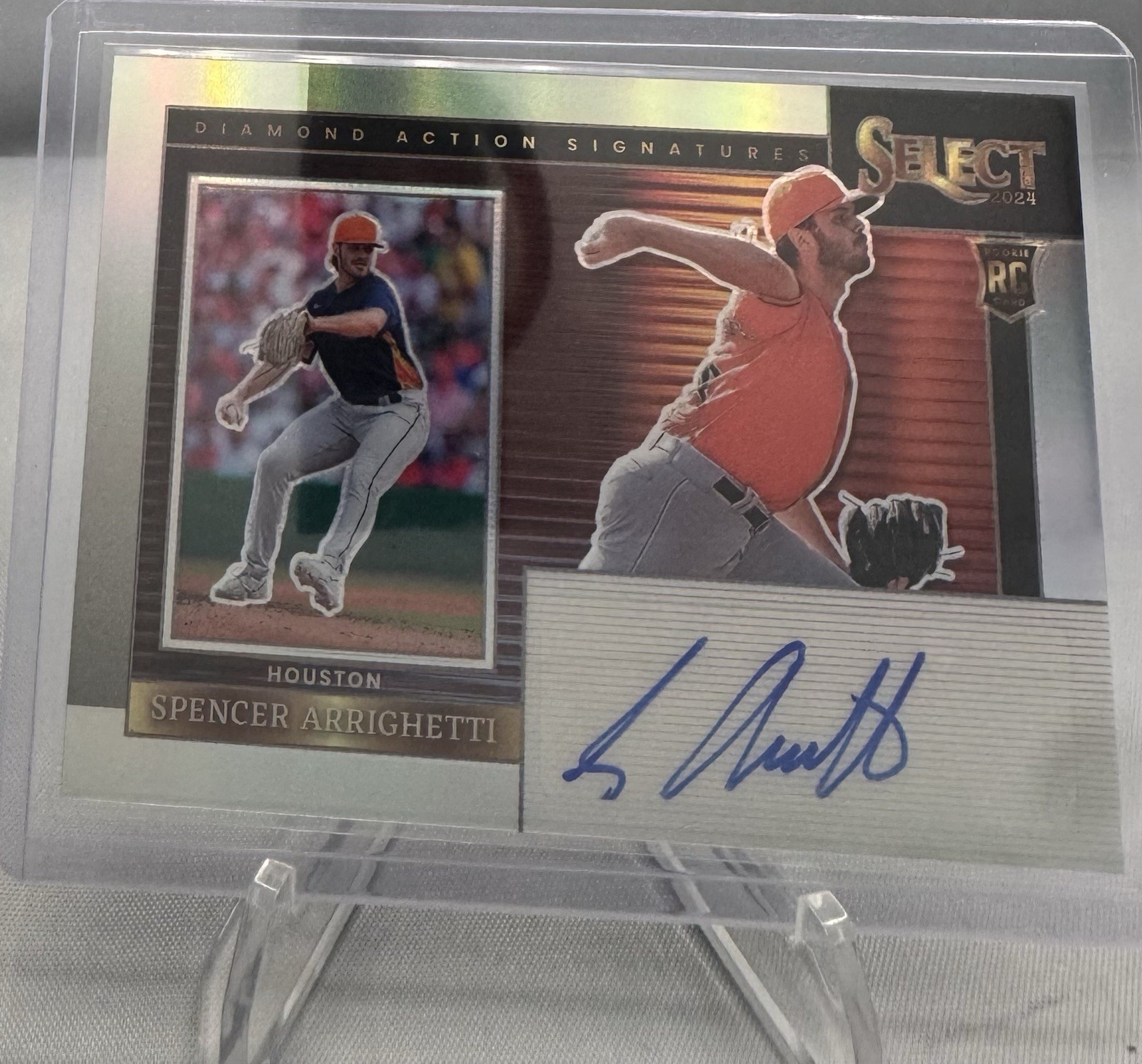 2024 Panini Select Diamond Action Signatures Silver Spencer Arrighetti #DAS-SA