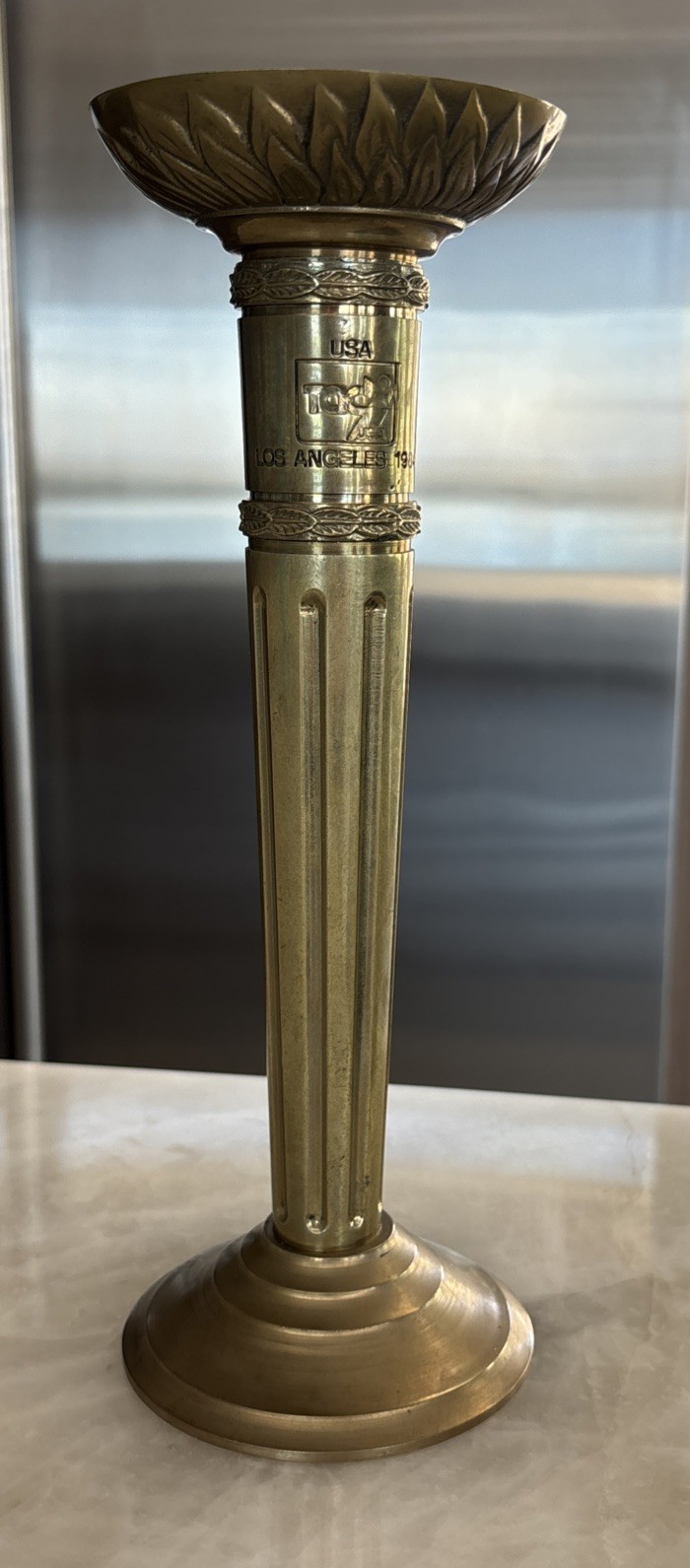 Rare Vintage 1984 Olympic Games Los Angeles TOC Brass Torch Candlestick Holder