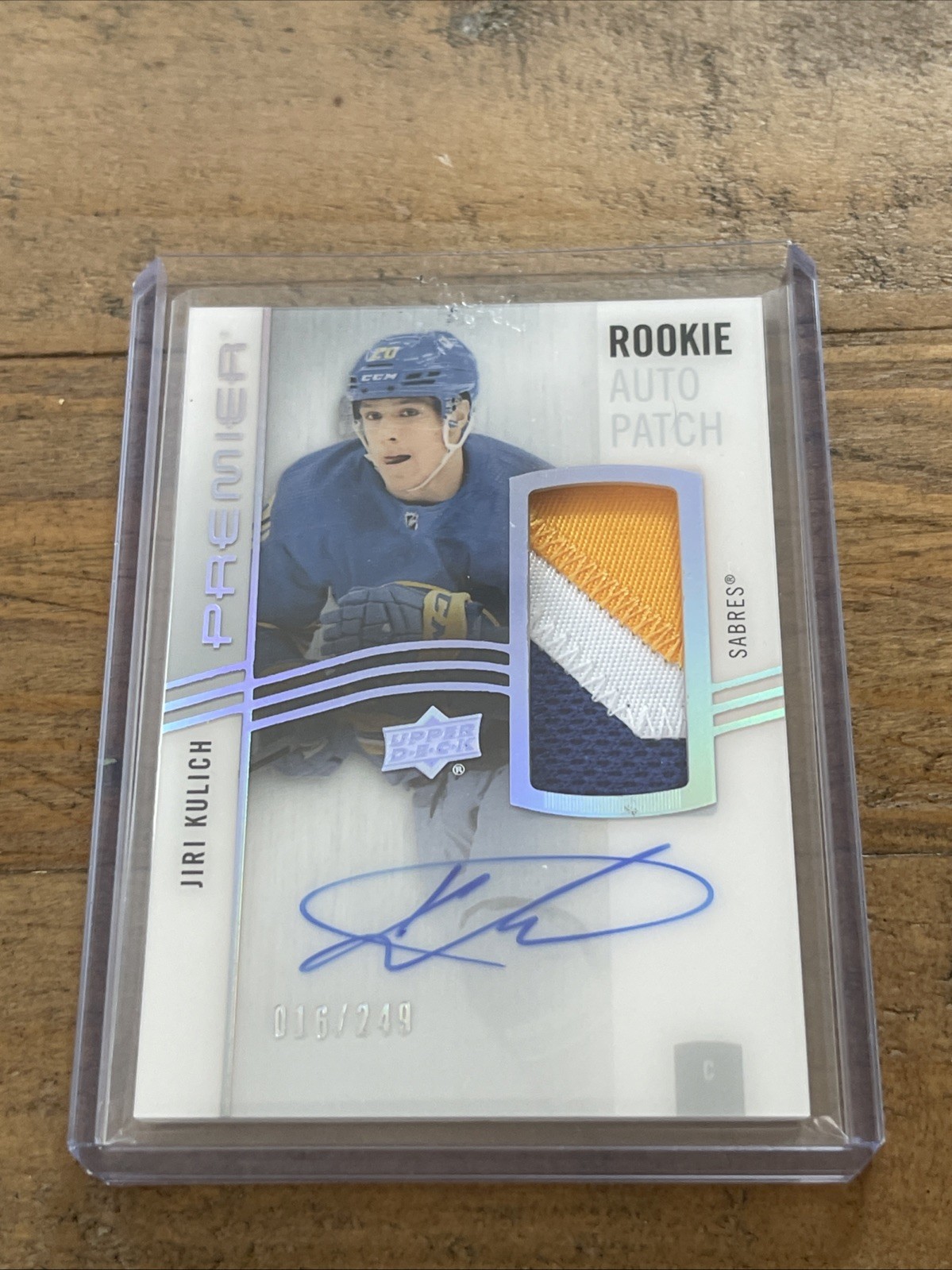 Jiri Kulich Sabres 23-24 Premier Rookie Patch Auto /249 3 Color
