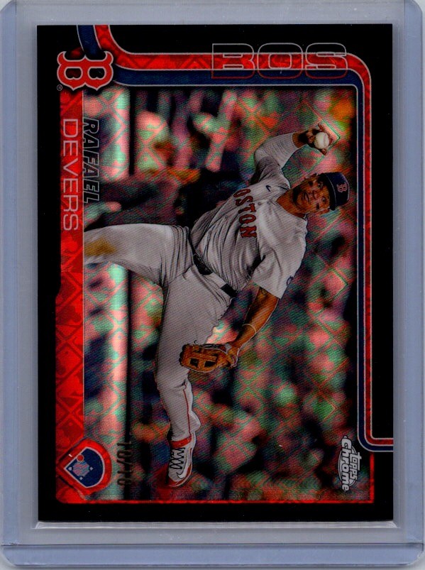 2025 Topps Chrome #127 Black LogoRefractor Rafael Devers #10/10