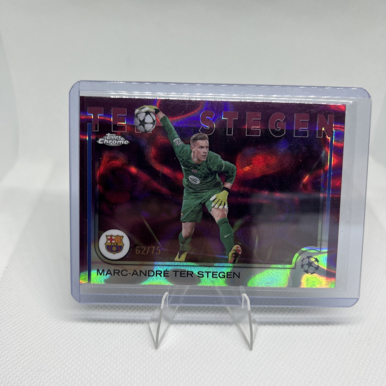 Marc-André ter Stegen 2024-25 Topps Chrome UEFA Purple Lava Refractor /75 #153!