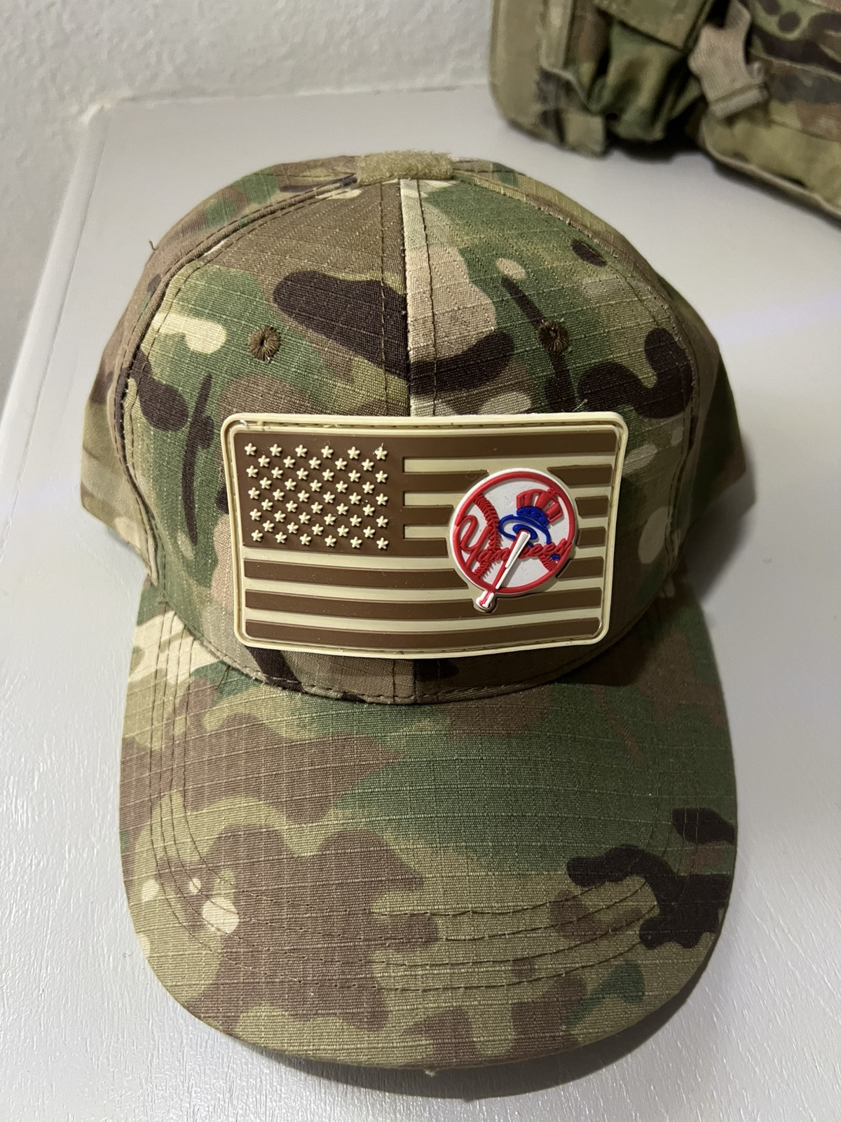 Military Combat American Flag New York Yankees PVC Patch W Vlcro