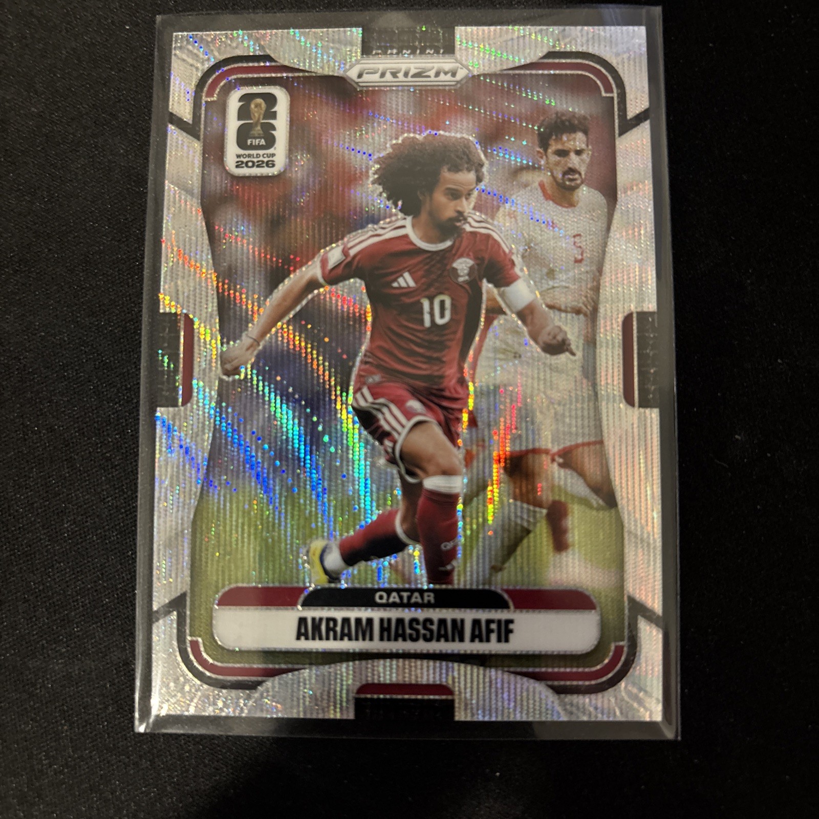 2026 Prizm FIFA World Cup Soccer #373 Akram Hassan Afif Wave Qatar