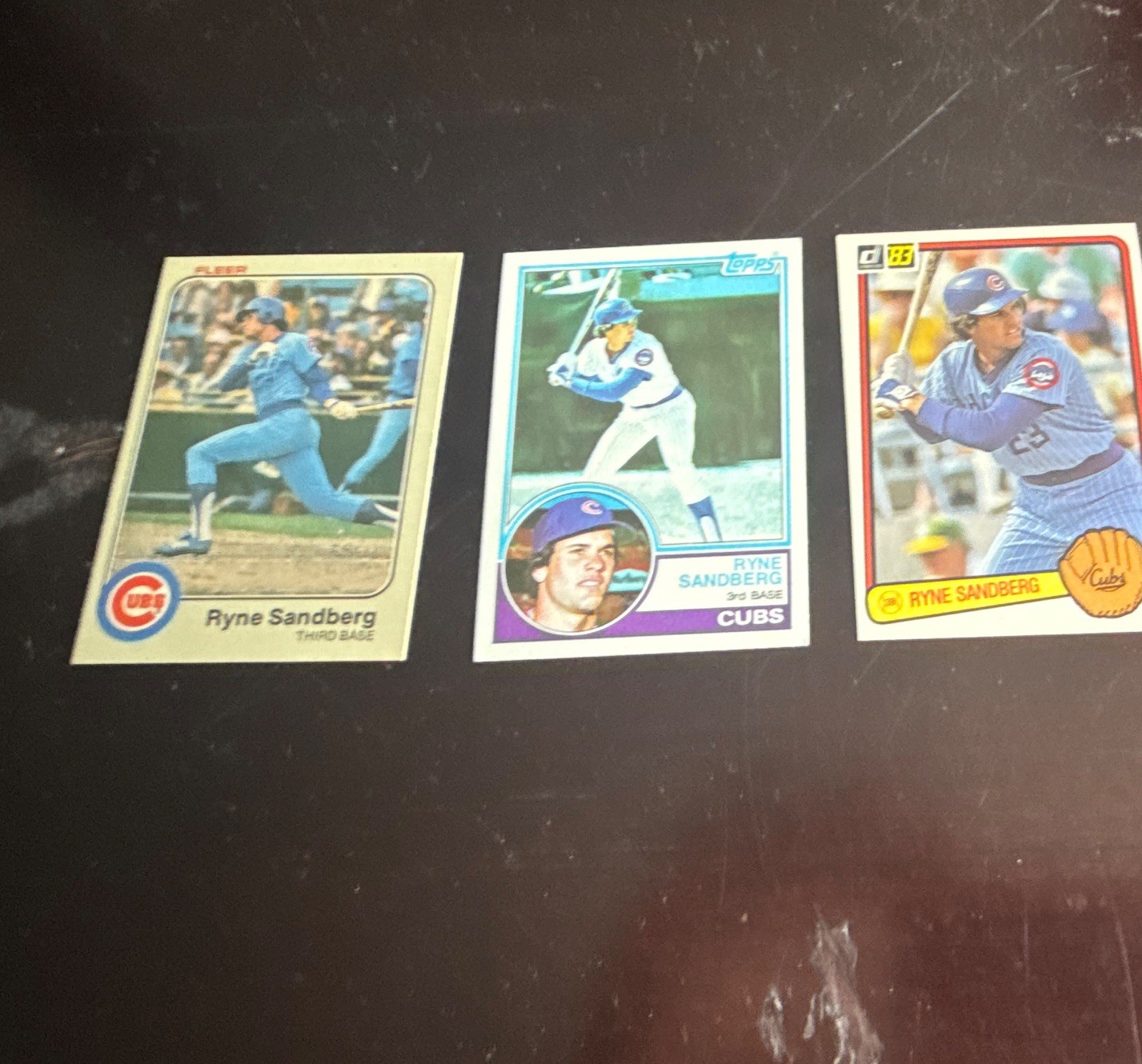 Ryne Sandberg Chicago Cubs 1983 3-Card Lot Topps Donruss Fleer #507 #277 #83