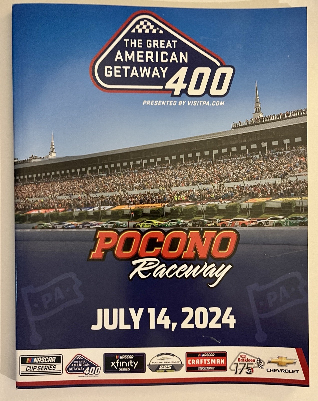 2022, 2023, 2024, And 2025 Pocono Raceway 400 NASCAR Programs.