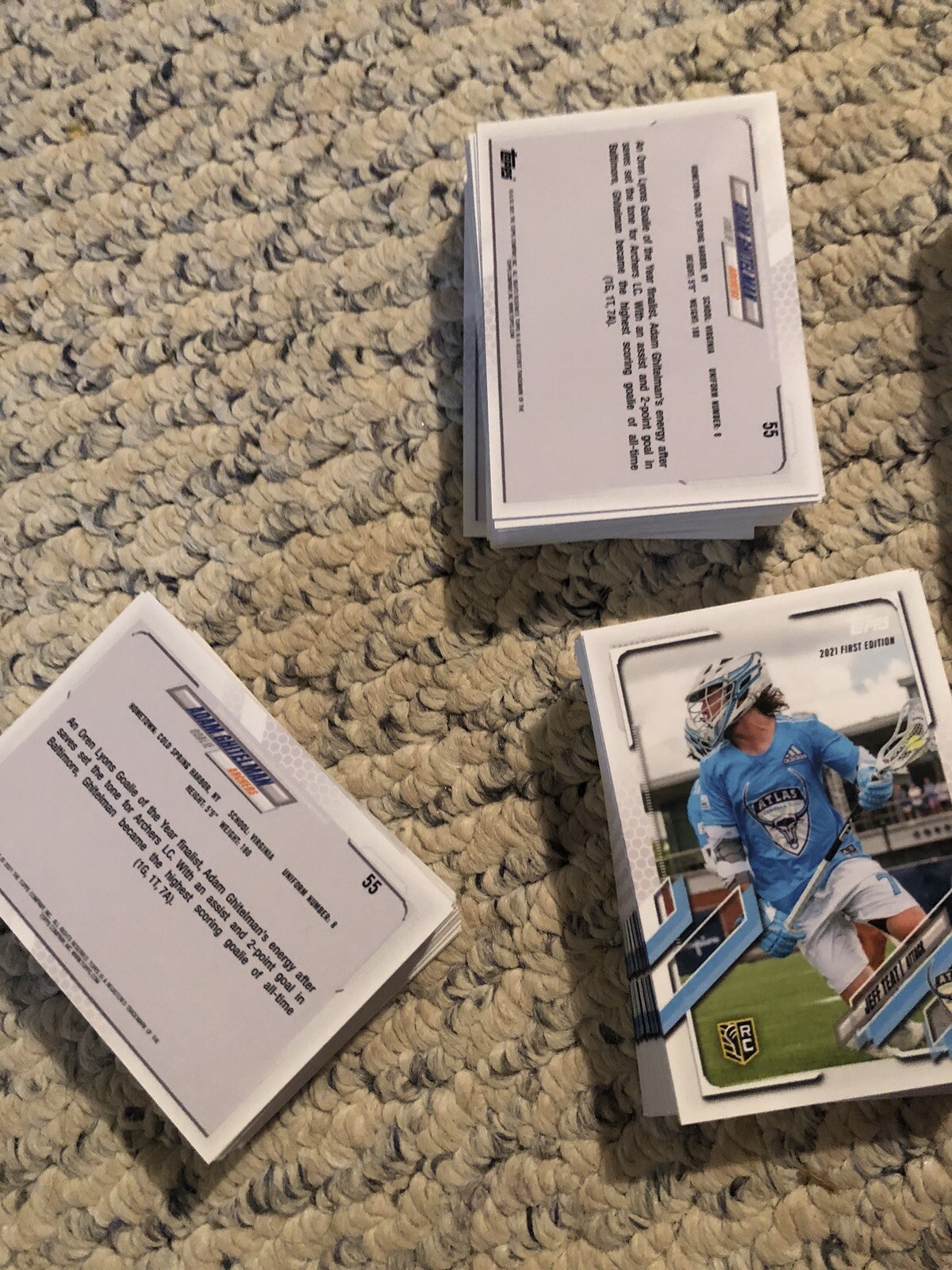 2021 Topps Premier Lacrosse League PLL Holiday Preview 1st Edition Set 55 Cards