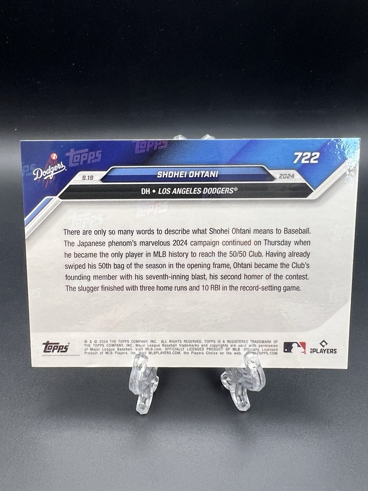 2025 Topps Now #722 Shohei Ohtani 50/50