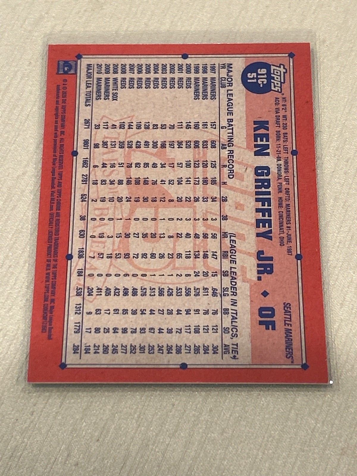 2026 Topps 1991 Ken Griffey Jr. Chrome Mojo Green /99 #91C-51