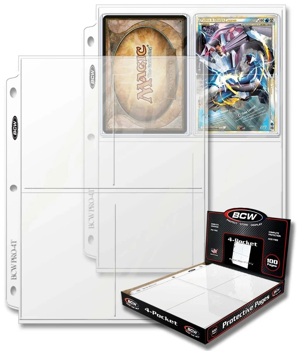25 pack BCW 4 Pocket Photo Postcard Album Pages 3.5″ x 5.25″ Acid Free Archival