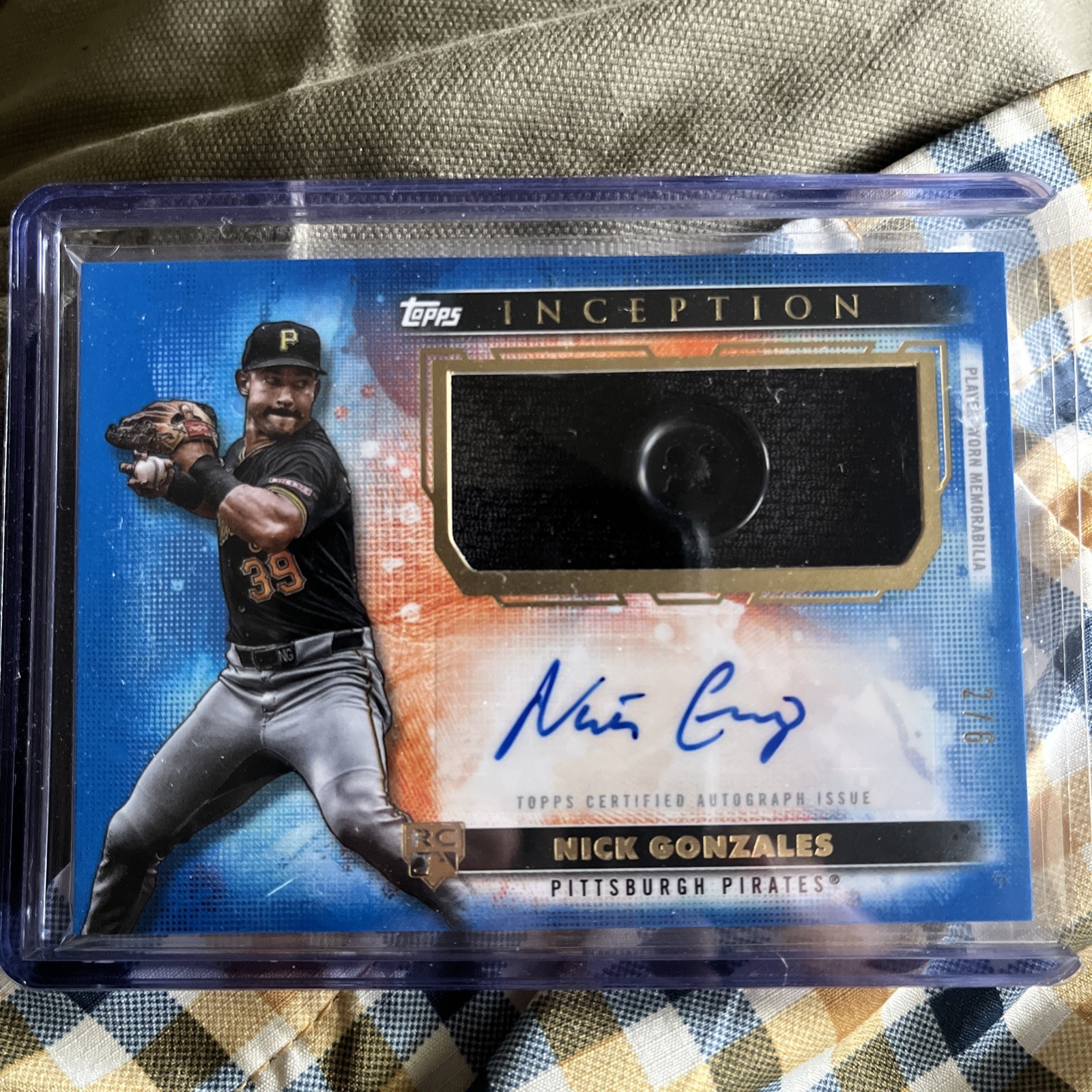 2024 Topps Inception Nick Gonzales RPA #APC-NG Patch Autograph blue 2/6 Pirates