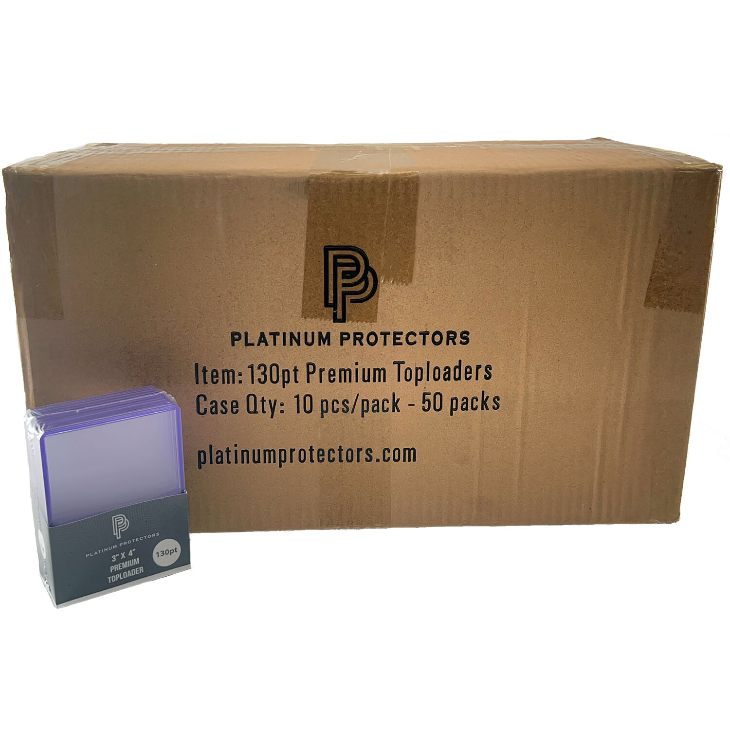 500 – 130pt Top Loaders Full Case Platinum Protectors Premium Thick Toploaders