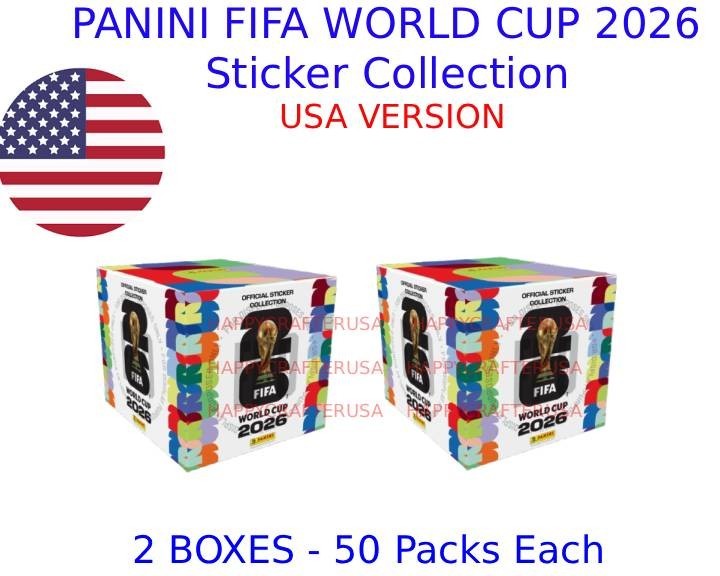 2026 Panini FIFA World Cup Sticker Album – 2 Boxes of 50 packs each * IN STOCK