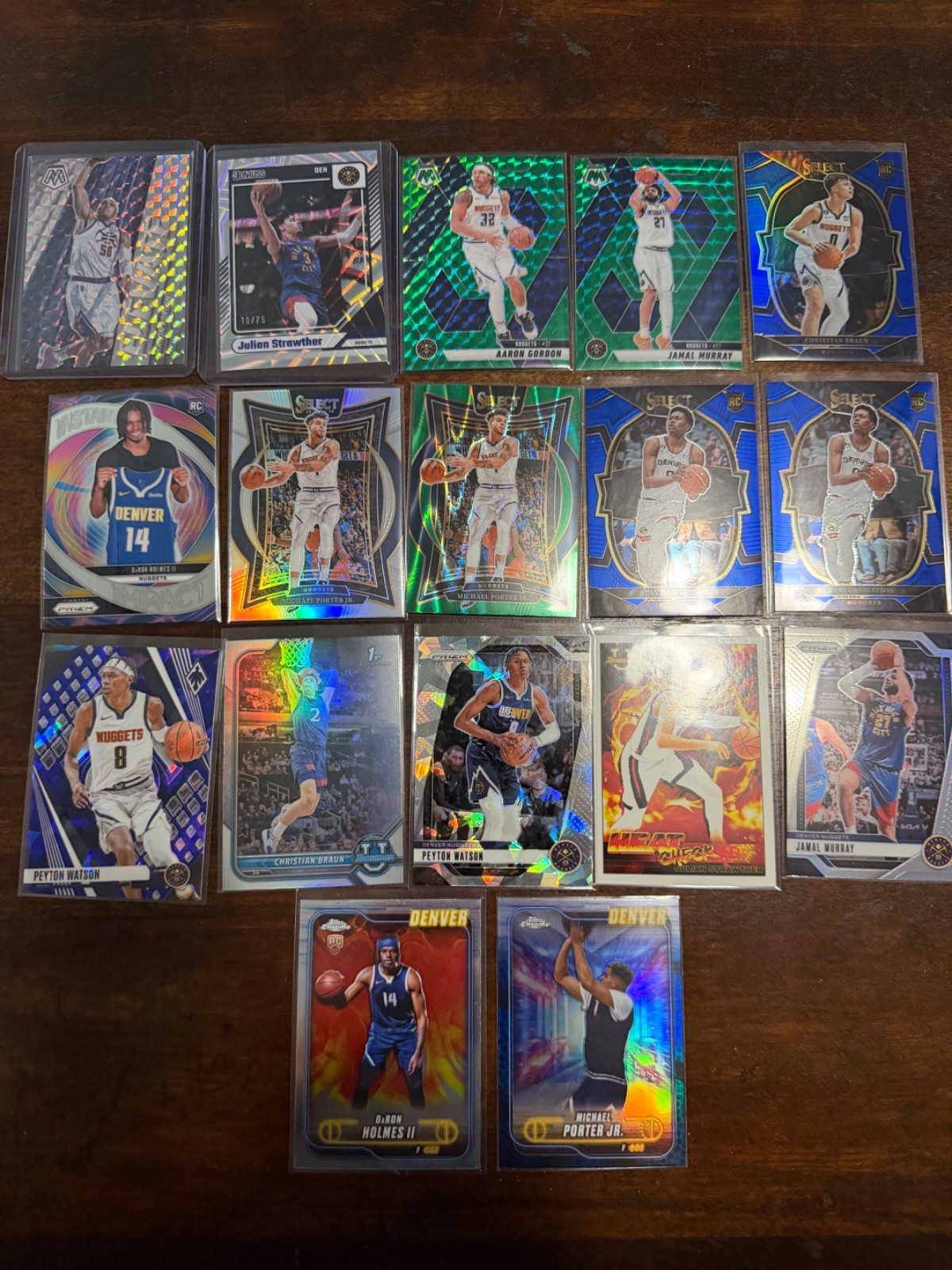 Denver Nuggets Basketball Card Lot (17) NBA Cards Mixed Players & Years