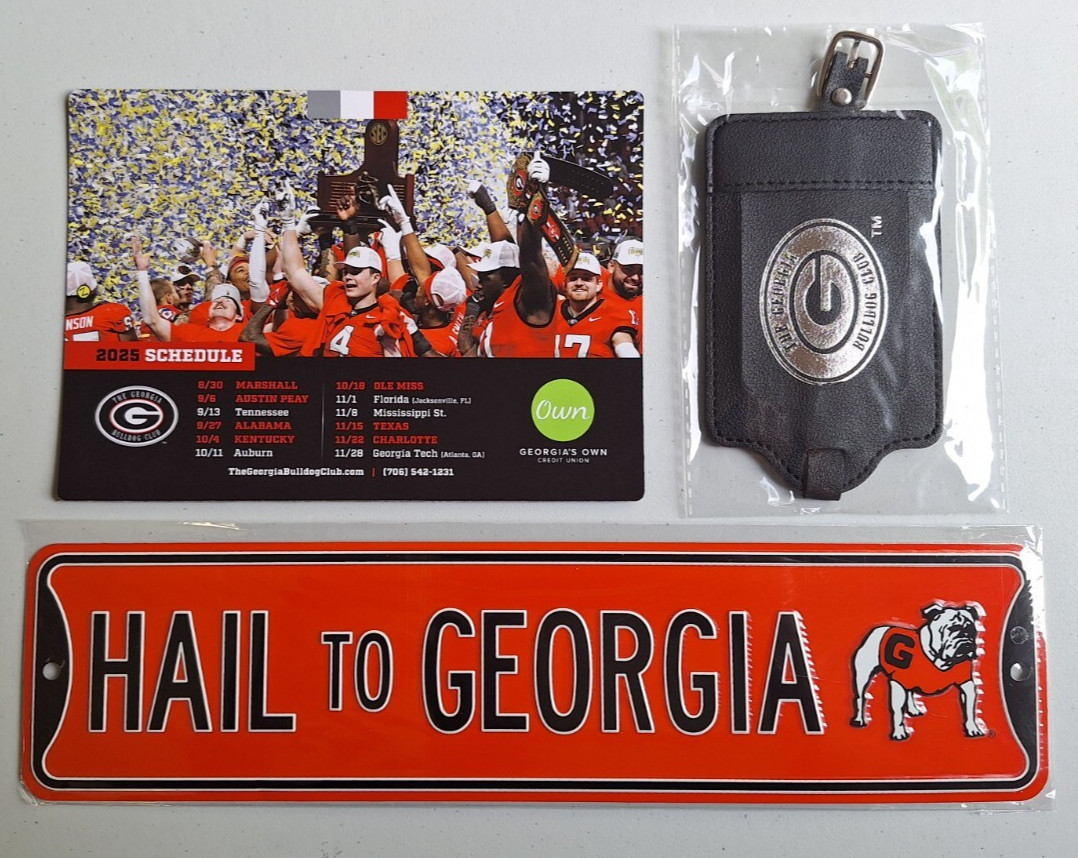 2025 GEORGIA BULLDOGS Magnetic Schedule HAIL To GEORGIA Street Sign Luggage Tag