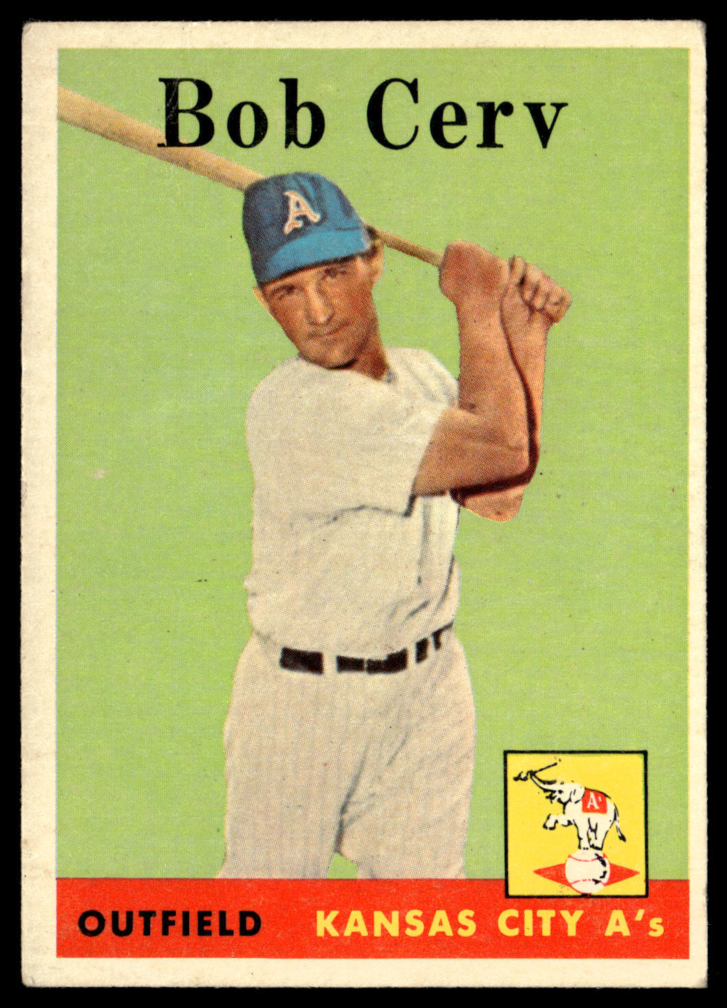 1958 Topps Bob Cerv #329 Kansas City Athletics