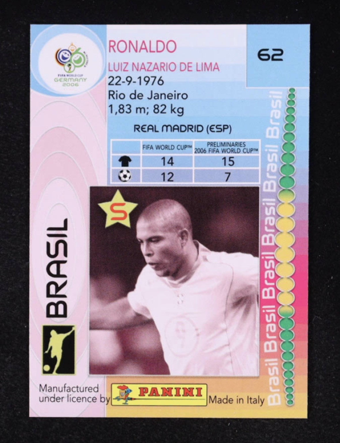 2006 Panini FIFA World Cup Germany – Ronaldo #62