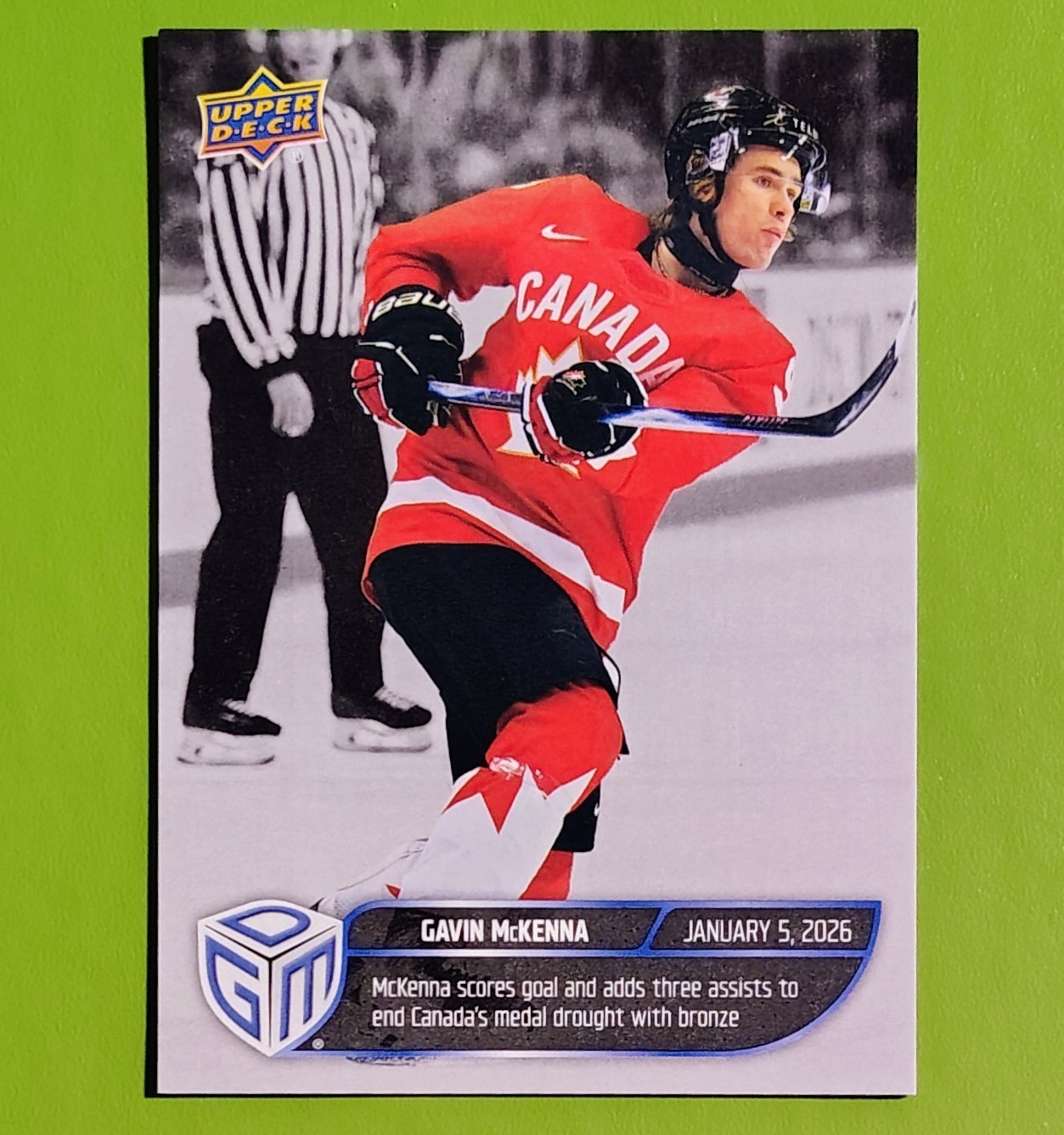 Gavin Mckenna Silver SP 2025 UD Game Dated Moment GDM Team Canada Juniors TCJ-10