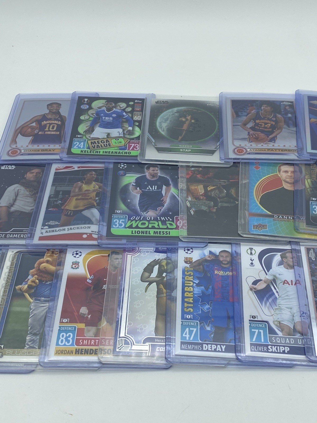 MIXED LOT OF 55 SPORTS TRADING CARDS Star Wars WNBA NBA MLB NHL MLB SOCCER
