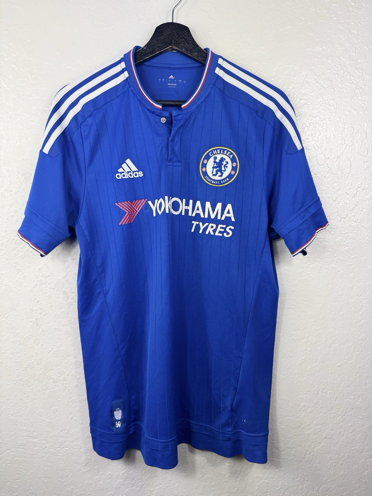 Kante #7 Chelsea FC 2015 2016 Football Club adidas Blue Soccer Jersey L