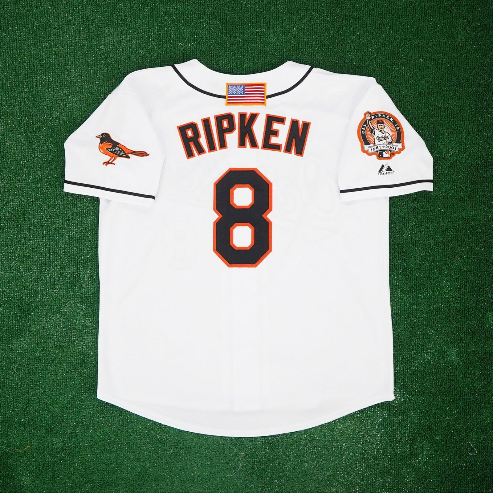 Cal Ripken Jr. Baltimore Orioles 2001 Home Mens White Jersey w/ Retirement Patch