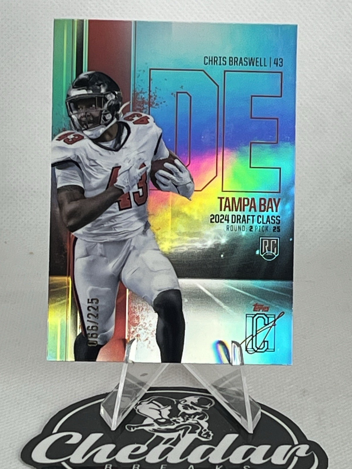 Chris Braswell SP 2024 Topps Signature Class Teal Chrome RC Tampa Bay Bucs /225