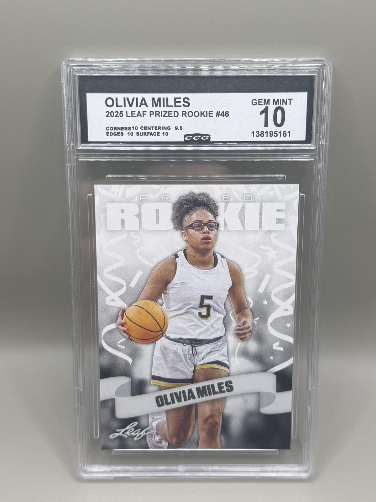 Olivia Miles 2025 Leaf Prized Rookie Lynx CCG 10