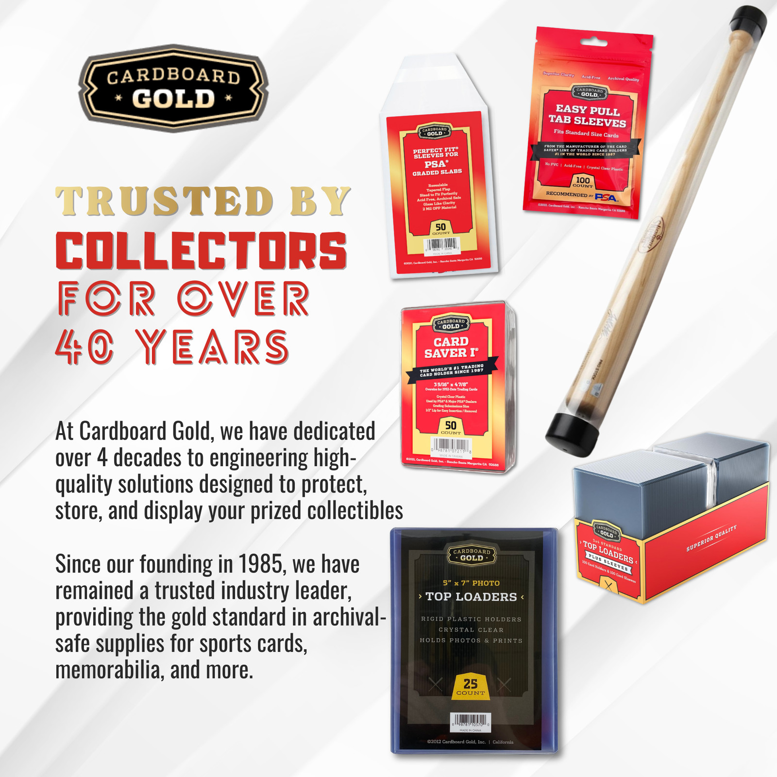 500ct Cardboard Gold 5×7 Top Loaders for Postcards/Photos – Clear Rigid PVC