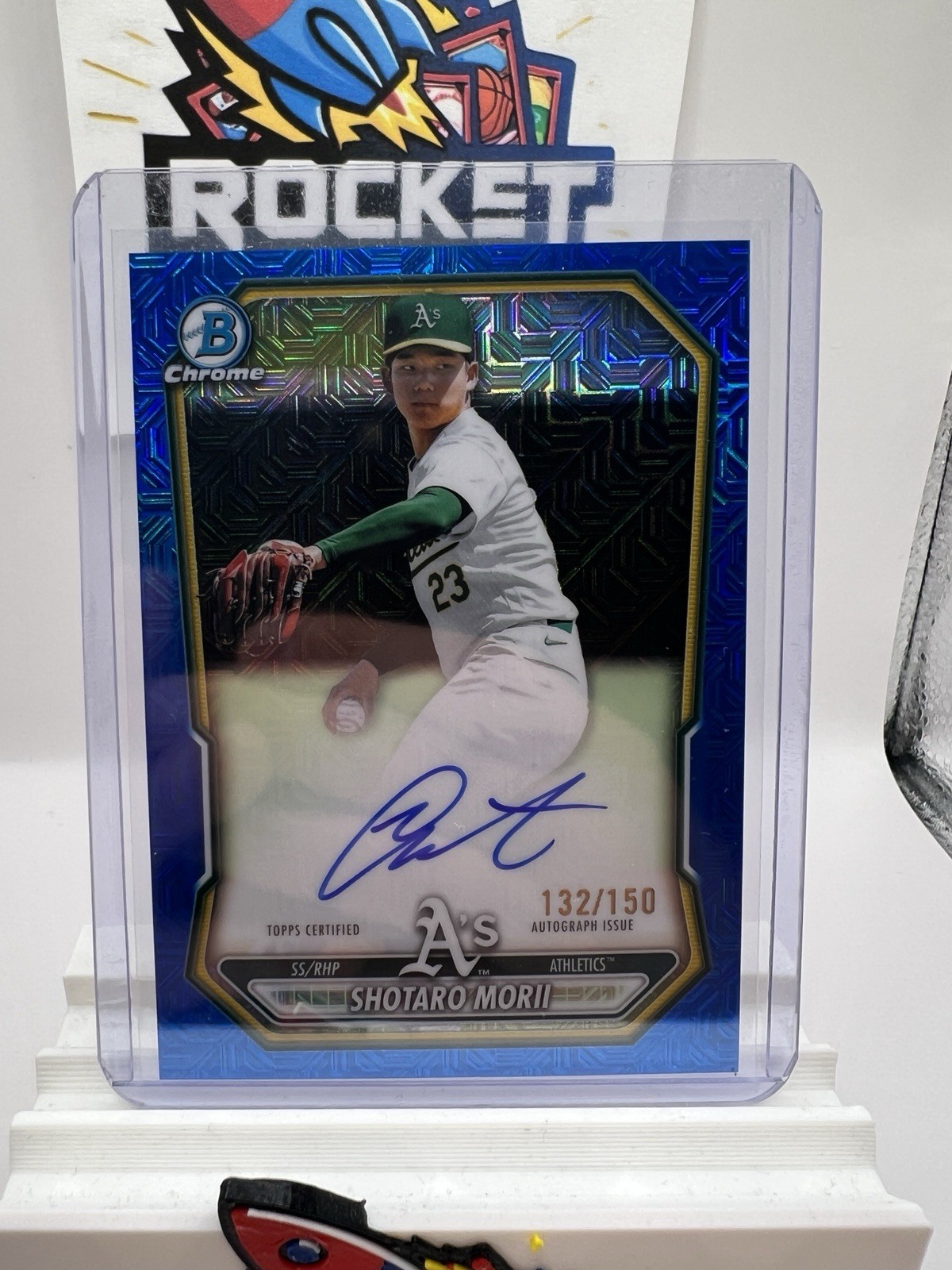 2026 Bowman Chrome Shotaro Morii Blue Mojo Refractor Auto /150 #BMA-SM Athletics
