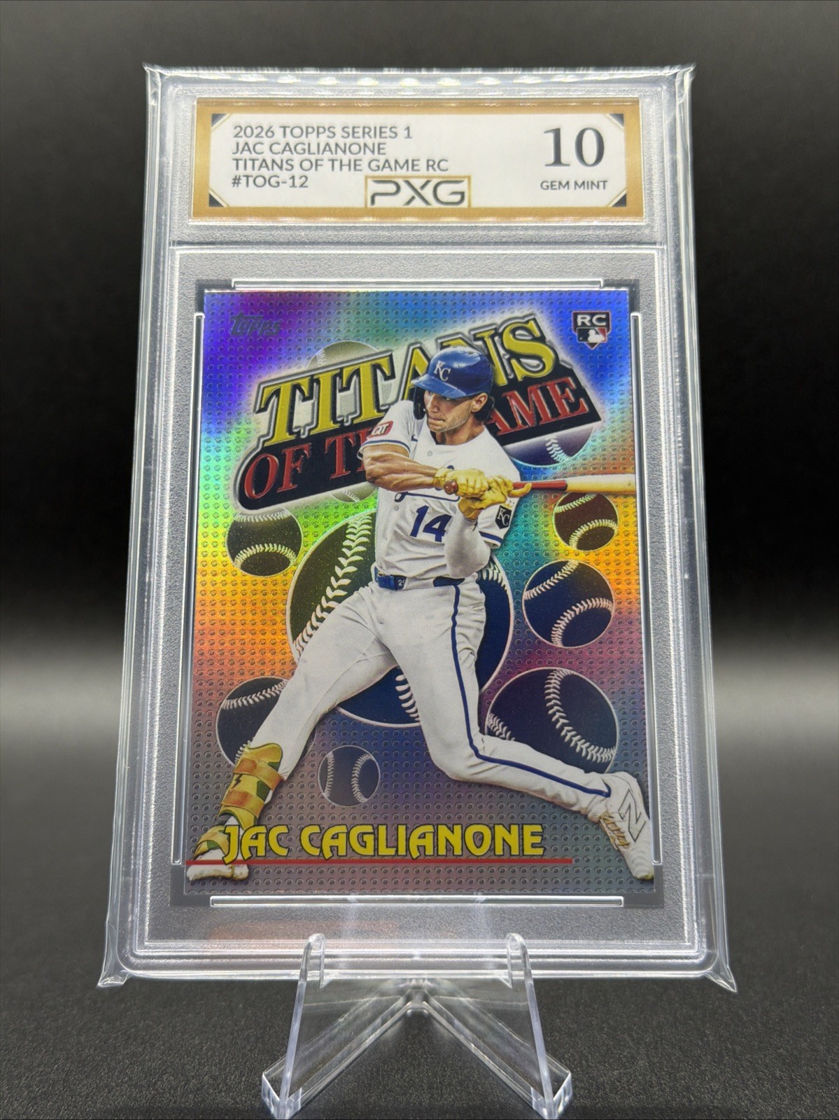 2026 Topps Series 1 JAC CAGLIANONE Titans of the Game RC #TOG-12 Graded PXG 10