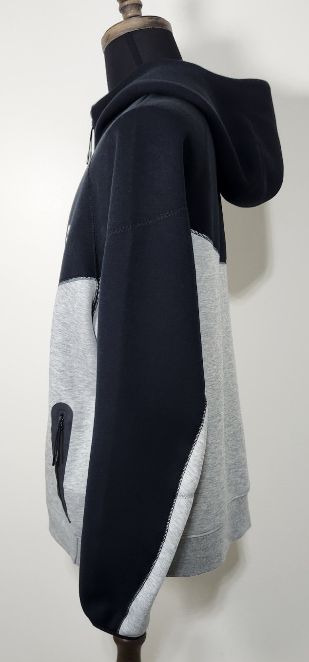 Penn State University Nike Tech Zip Up Hoodie Sweatshirt Gray and Black Size XL