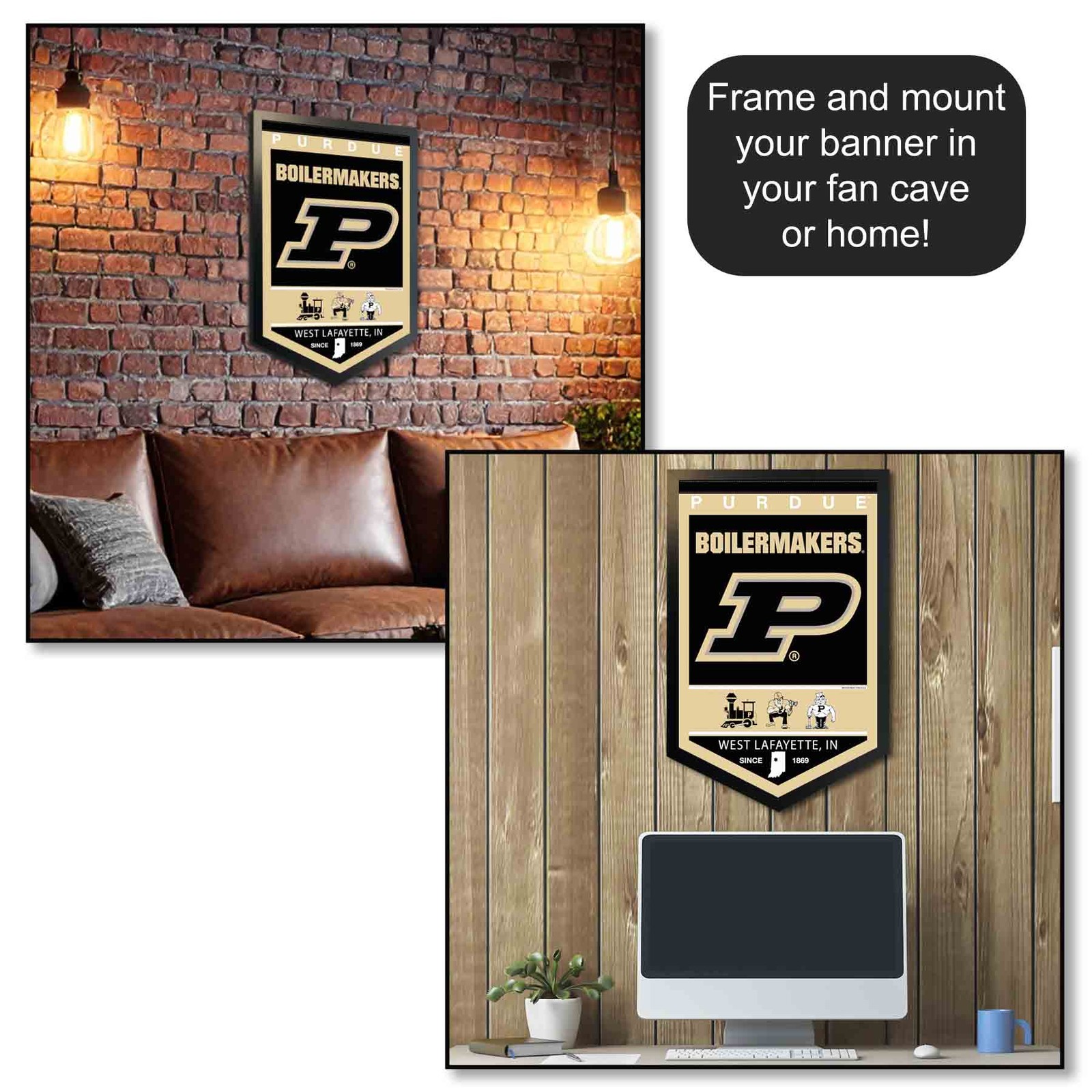 Purdue Boilermakers Heritage Logo History Banner Pennant