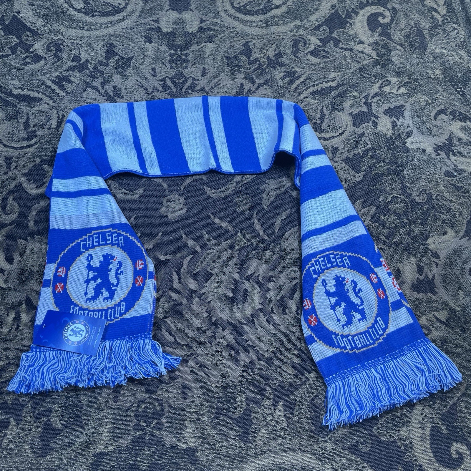 Chelsea FC Soccer Football Scarf Licensed New Blue White Striped