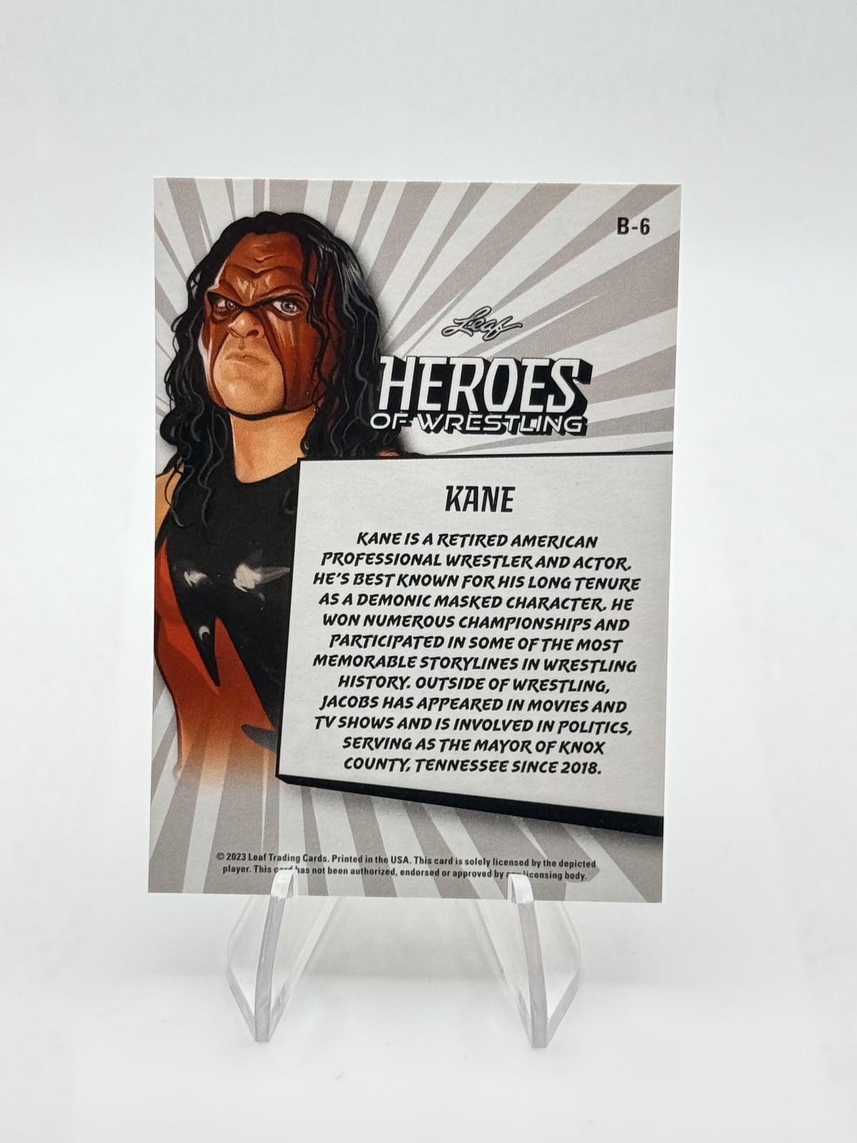 2023 Leaf Heroes of Wrestling Kane WWE #B-6 Red Variation