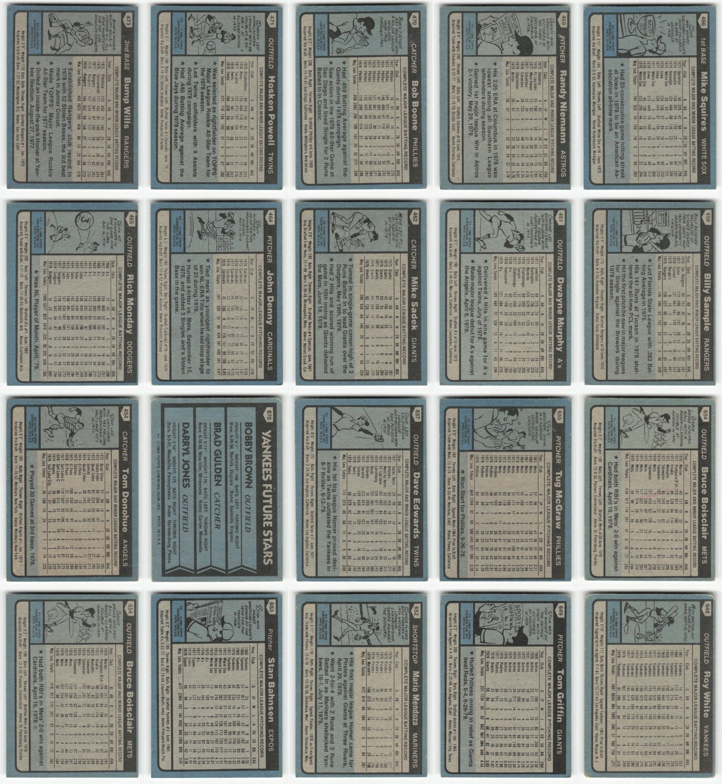 (100) 1980 Topps Lot MLB Baseball Cards Partial Set Collection