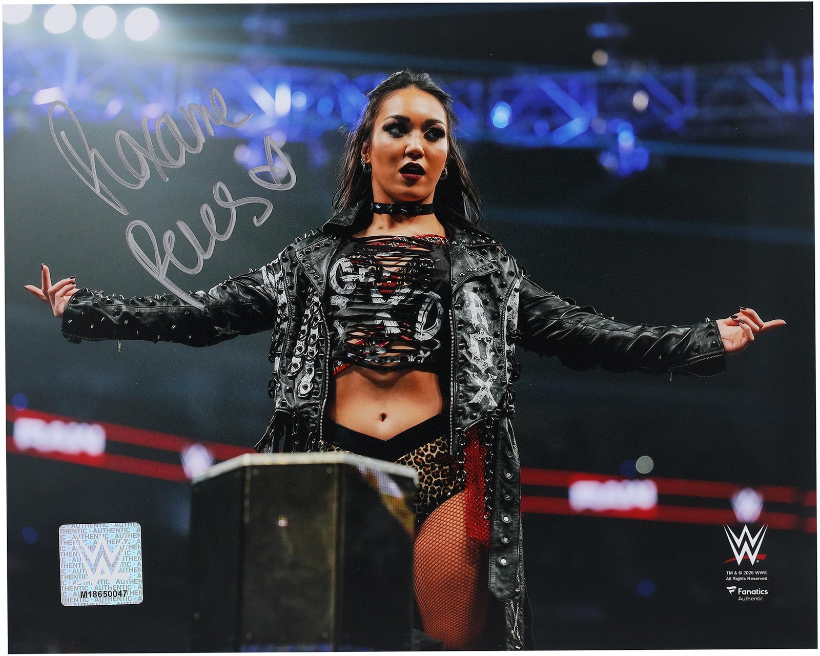 Roxanne Perez WWE Autographed 8″ x 10″ In-Ring Arms Out Photograph
