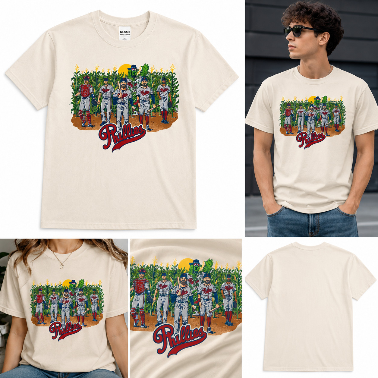 HOT ! Phillies Field of Dreams Baseball Shirt Stadium Giveaway Style Graphic Tee