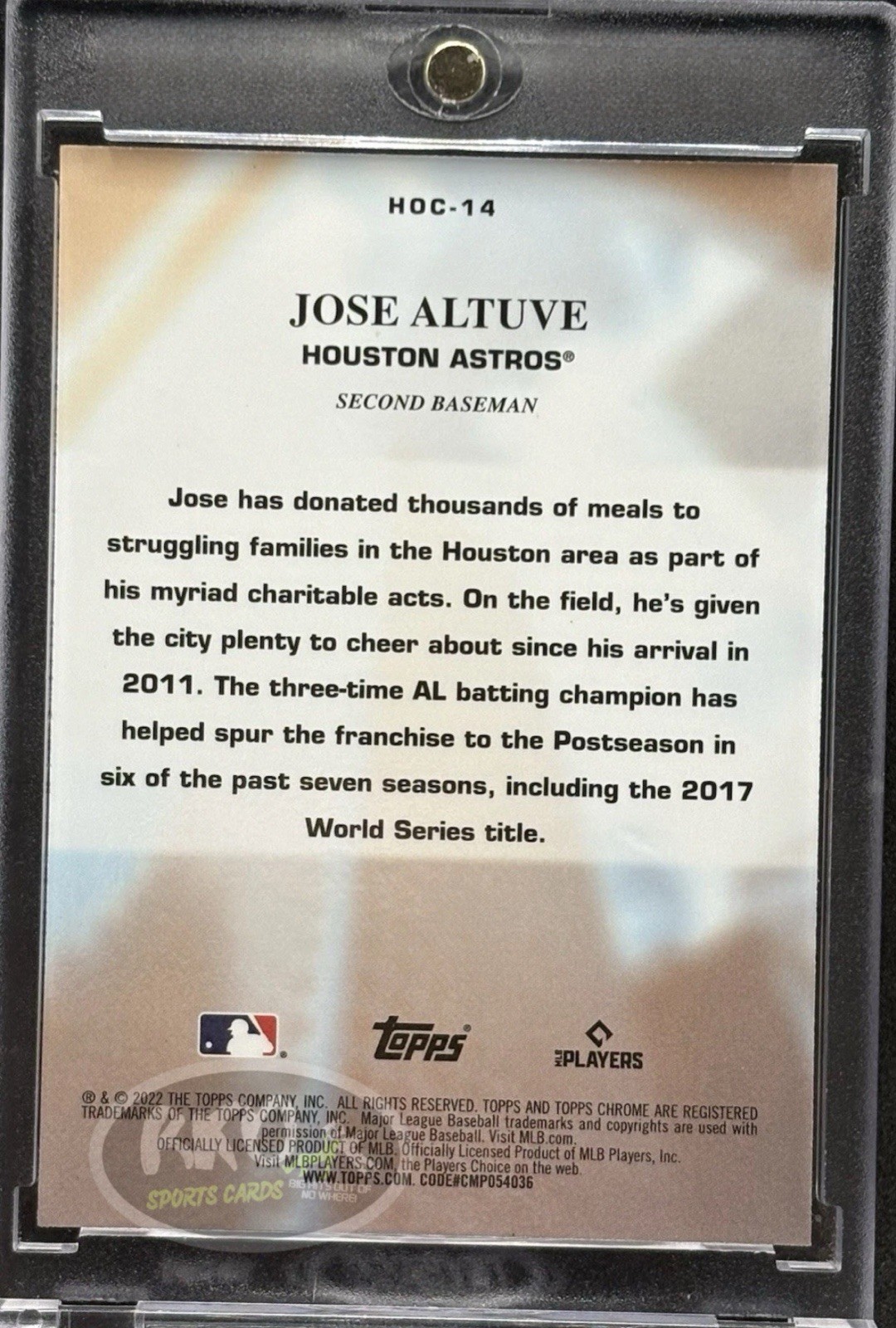 Jose Altuve RARE CITY REFRACTOR INVESTMENT CARD SSP TOPPS CHROME MVP MINT