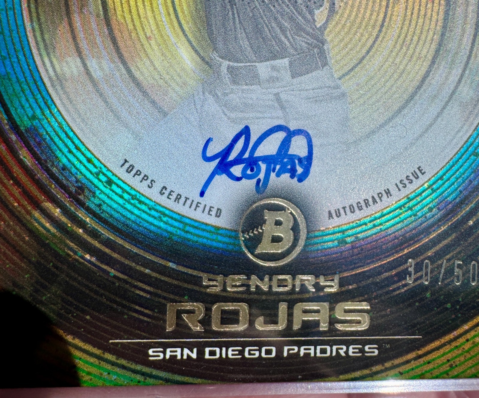 YENDRY ROJAS 2022 bowman inception ROOKIE AUTO autograph 30/50 padres SHORTPRINT