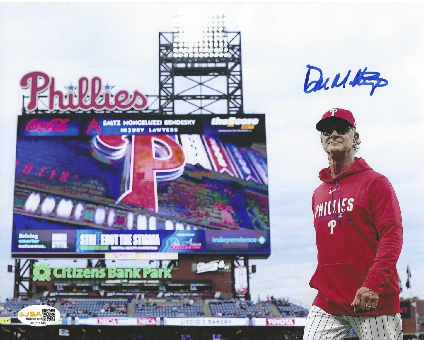Signed DON MATTINGLY Philadelphia Phillies Yankees 8×10 Autographed photo JSA