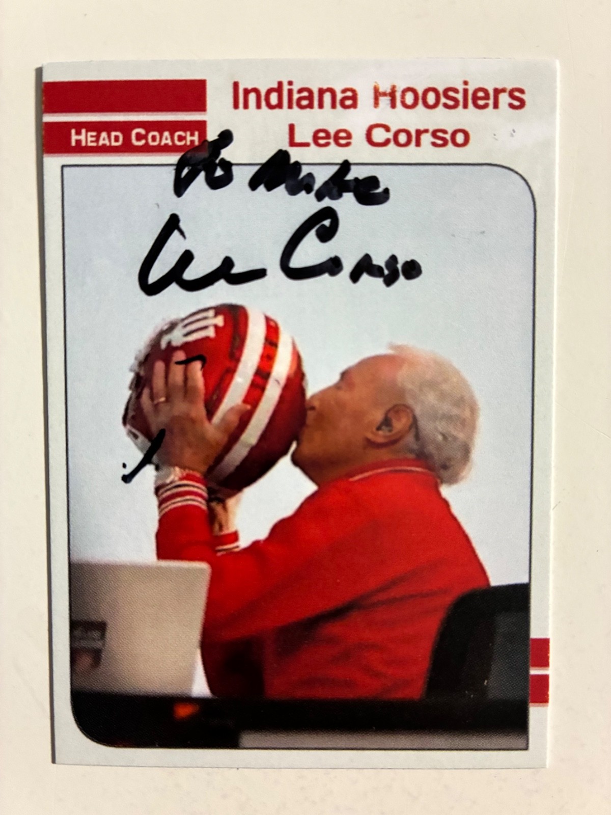 LEE CORSO autograph INDIANA HOOSIERS ESPN GameDay IU custom card signed