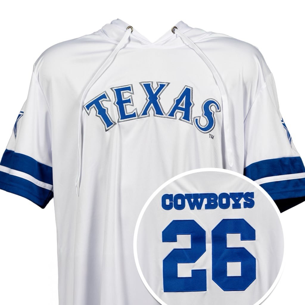 Texas Rangers Dallas Cowboys Hoodie Sz Large White Theme Night 6/16/26 Pullover